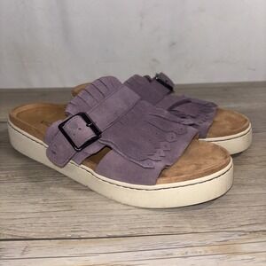 Vionic 7.5 splendid Fillmore Purple Suede Comfort Sandal Sandal Kiltie Fringe